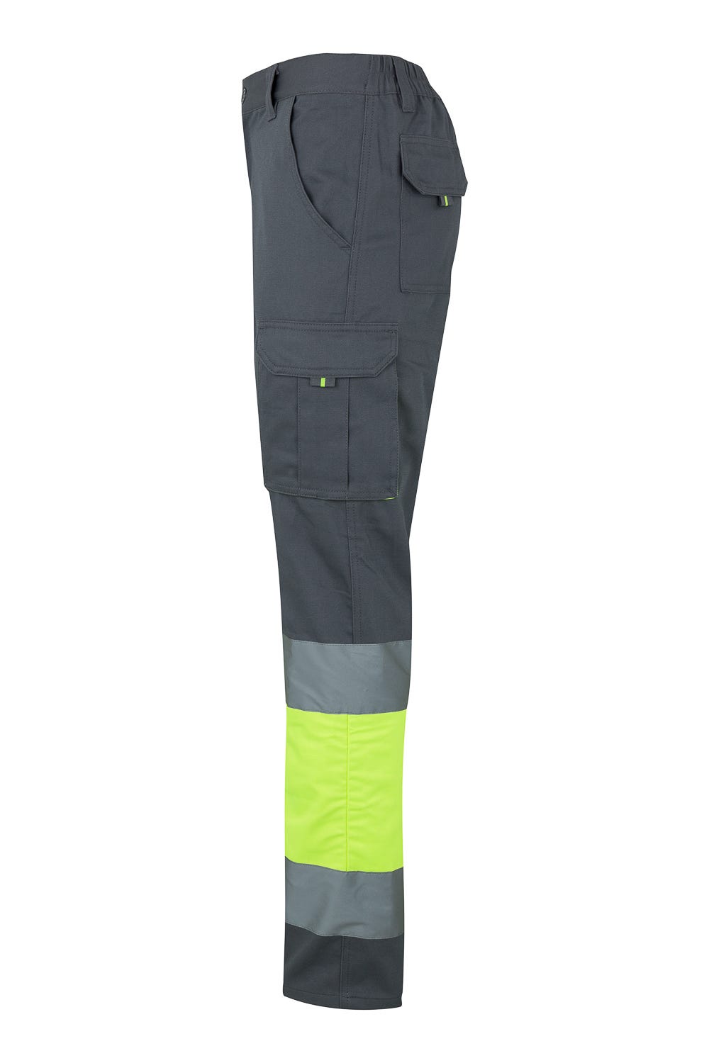 303007.PANTALÓN 100% ALGODÓN AV GRIS/AMARILLO FLÚOR 2XL
