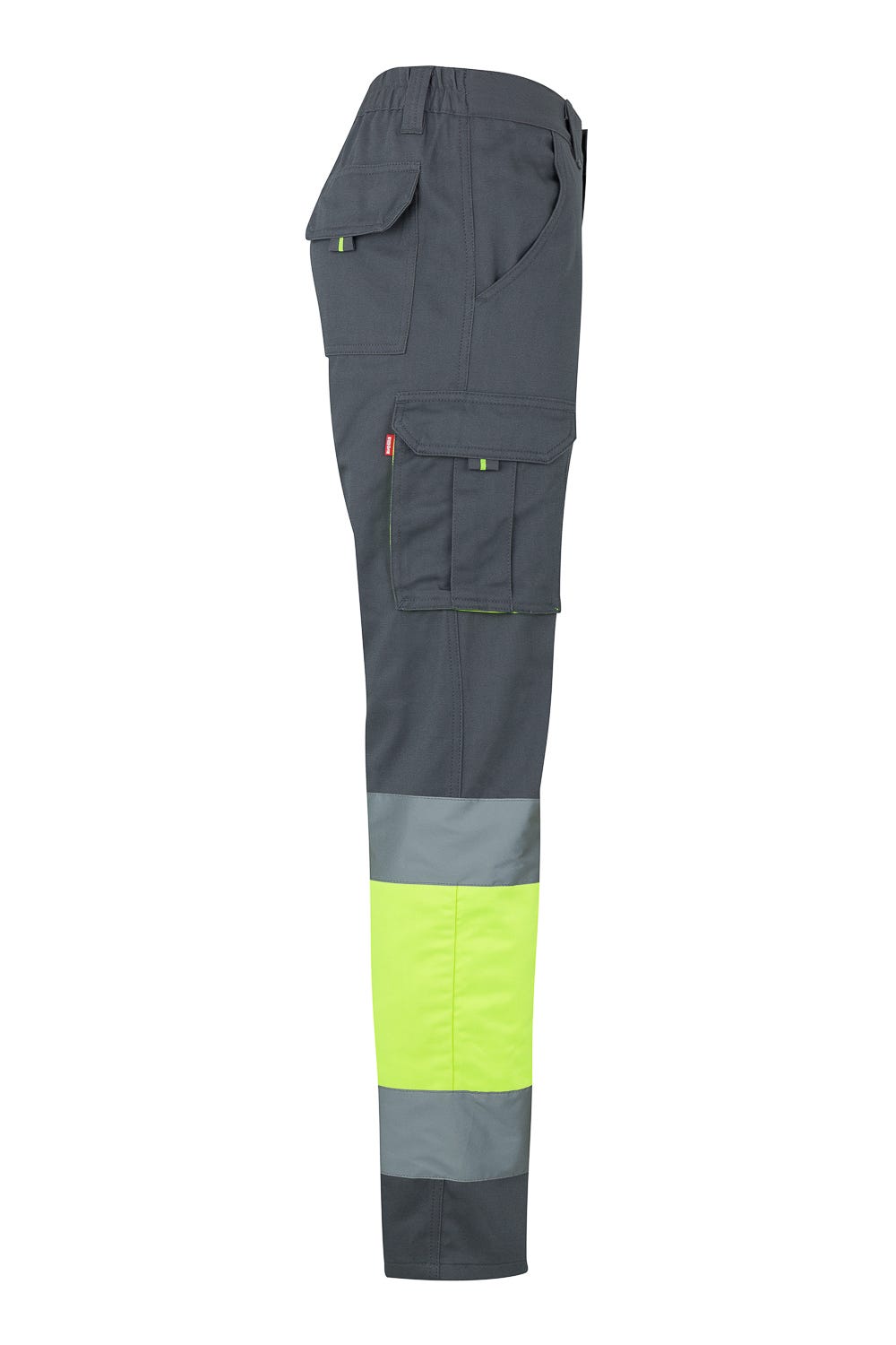 303007.PANTALÓN 100% ALGODÓN AV GRIS/AMARILLO FLÚOR 2XL
