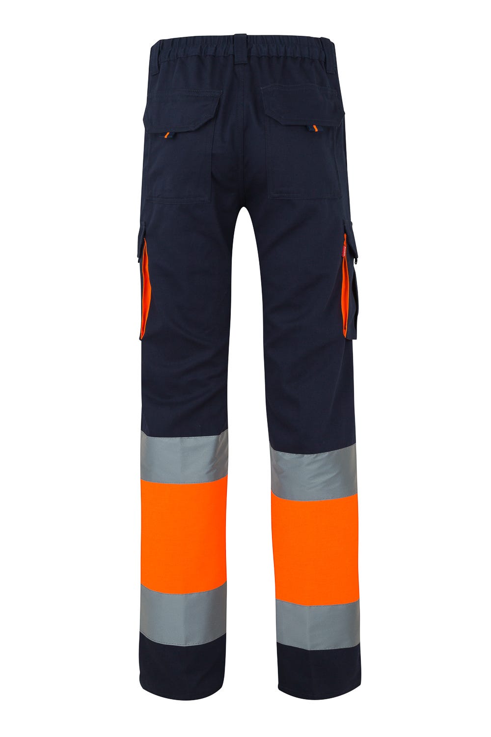 303007.PANTALÓN 100% ALGODÓN AV AZUL NAVY/NARANJA FLÚOR 2XL