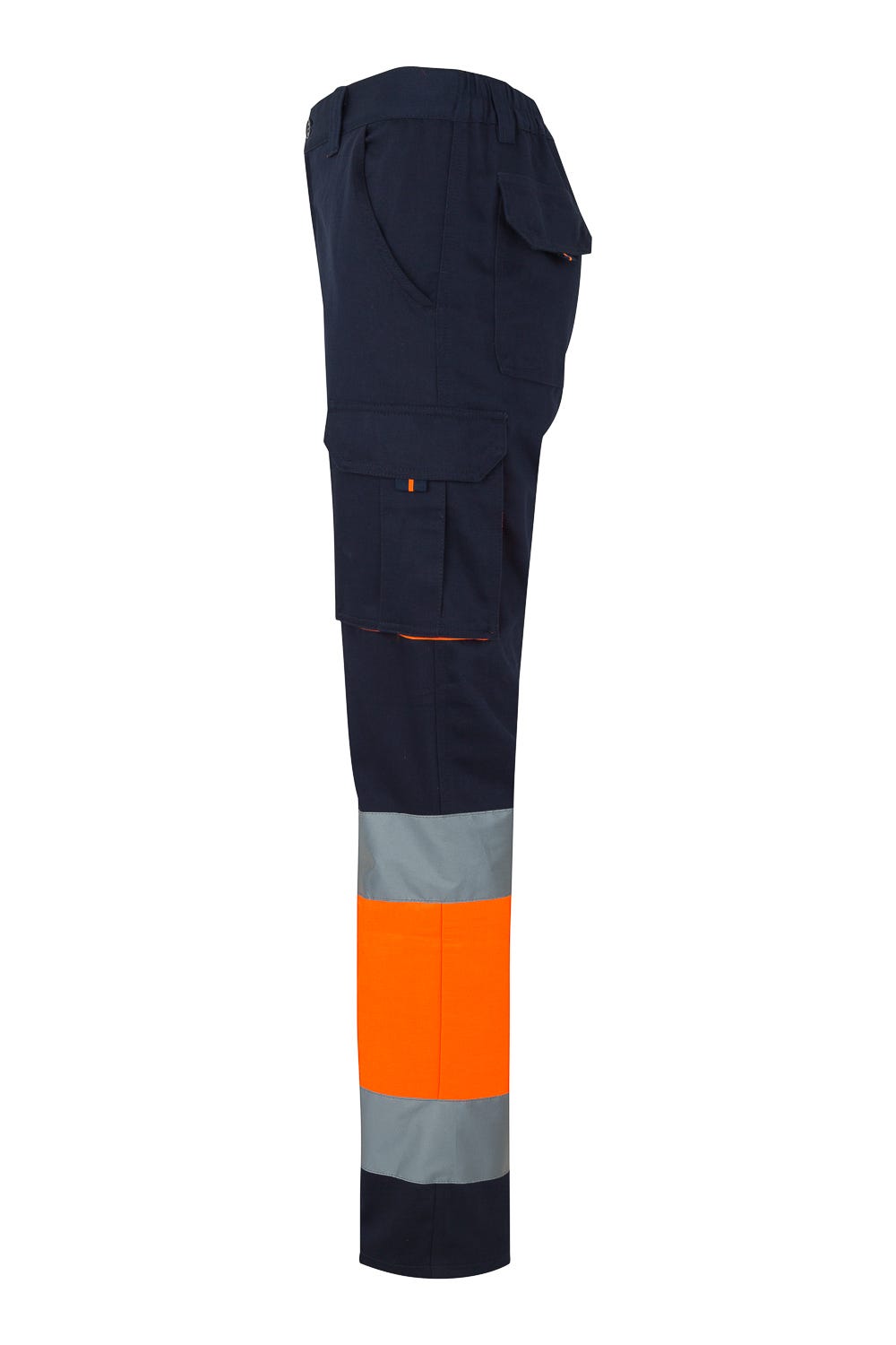 303007.PANTALÓN 100% ALGODÓN AV AZUL NAVY/NARANJA FLÚOR 2XL