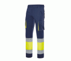 303007.PANTALÓN 100% ALGODÓN AV AZUL NAVY/AMARILLO FLÚOR 2XL
