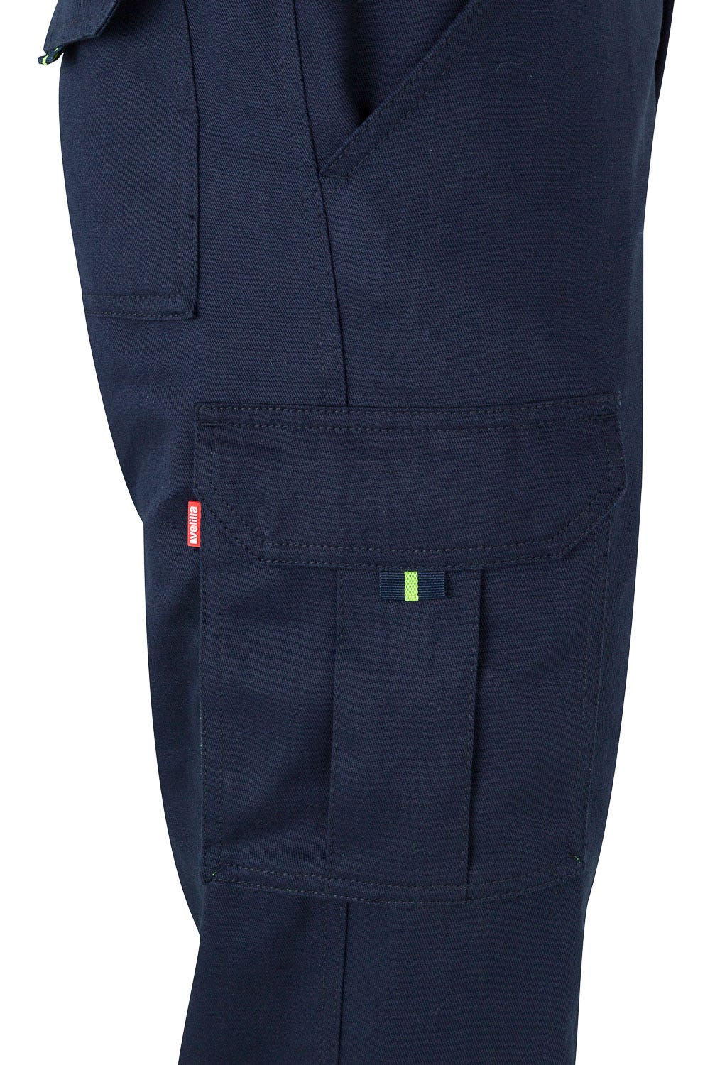 303007.PANTALÓN 100% ALGODÓN AV AZUL NAVY/AMARILLO FLÚOR 2XL
