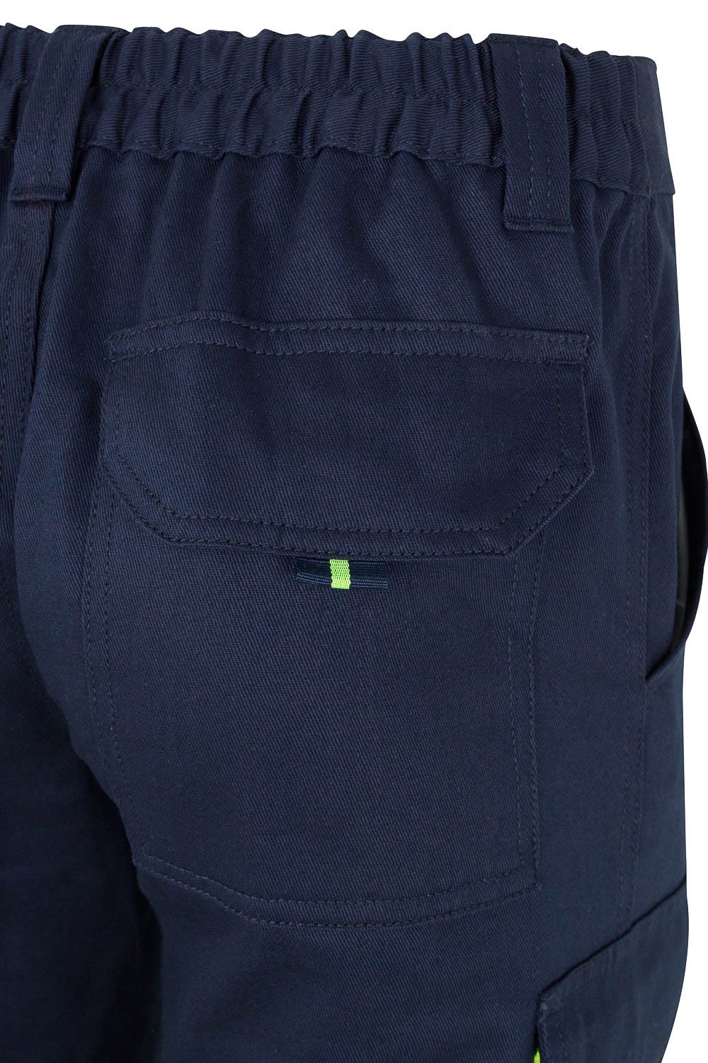 303007.PANTALÓN 100% ALGODÓN AV AZUL NAVY/AMARILLO FLÚOR 2XL