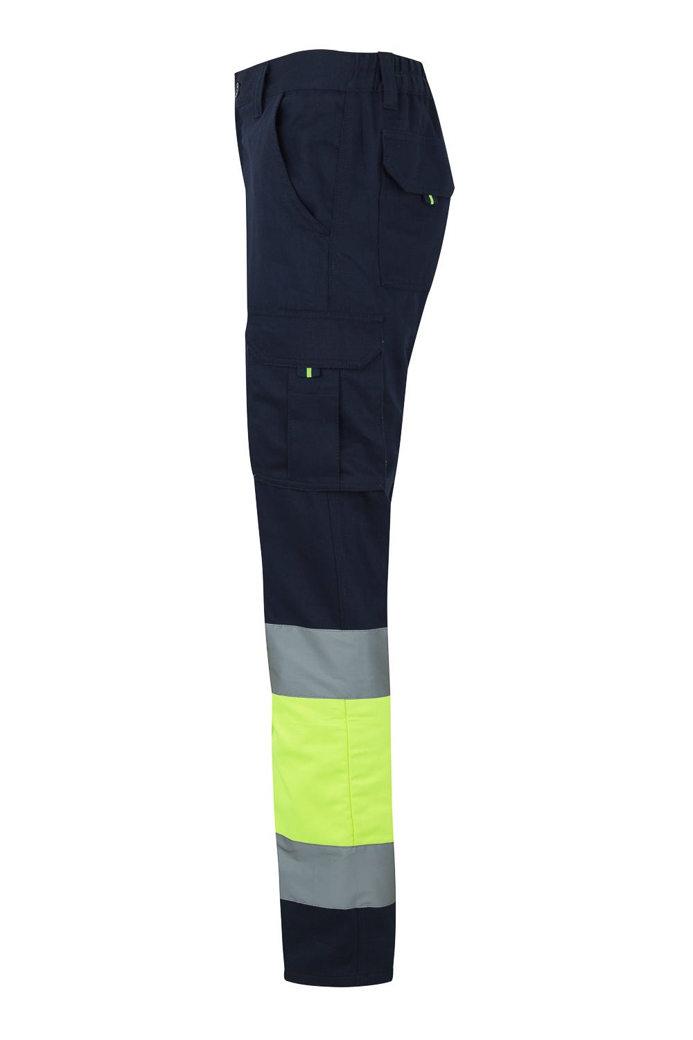 303007.PANTALÓN 100% ALGODÓN AV AZUL NAVY/AMARILLO FLÚOR 2XL