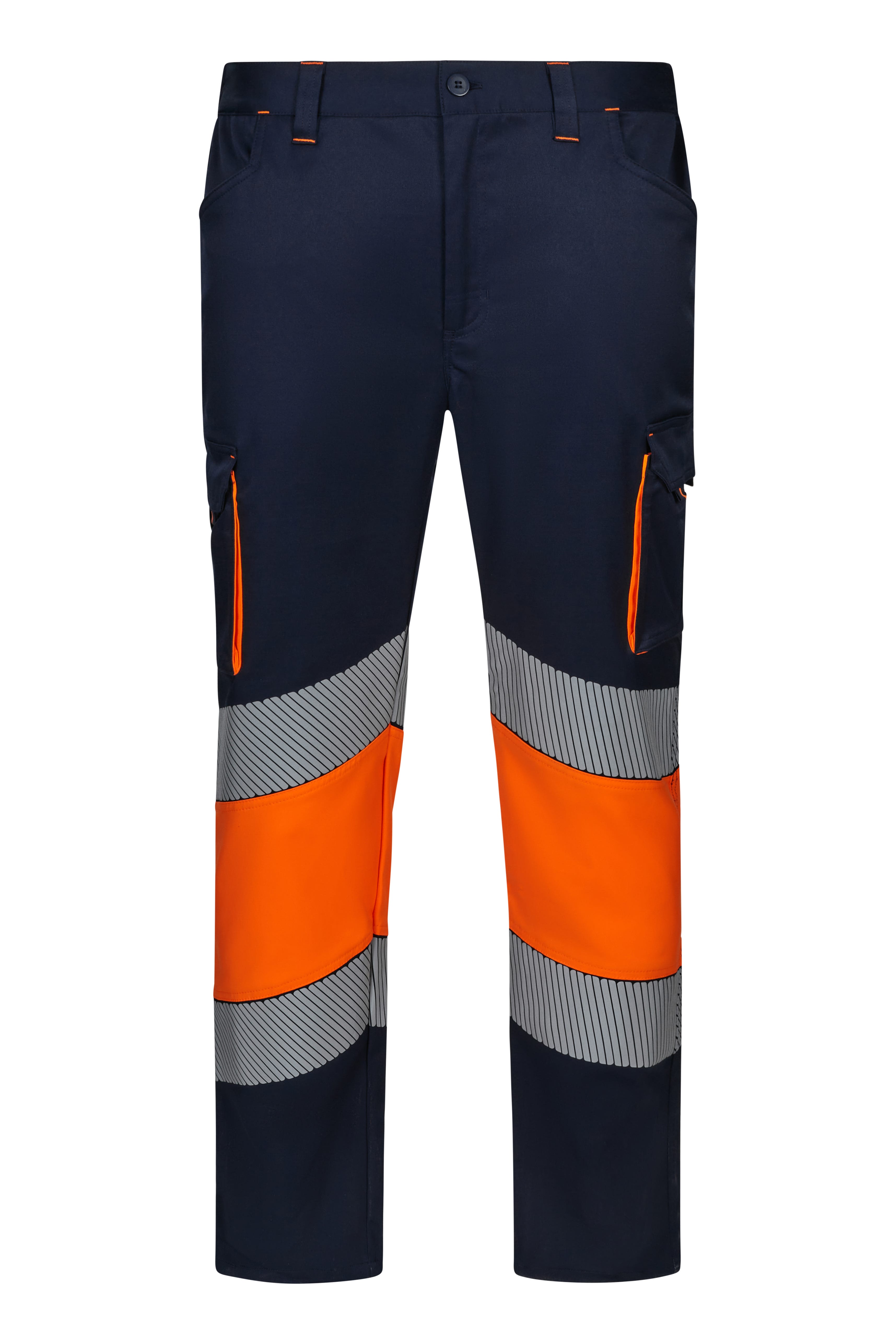 303008S.PANTALÓN STRETCH BICOLOR AV RS AZUL NAVY/NARANJA FLÚOR S
