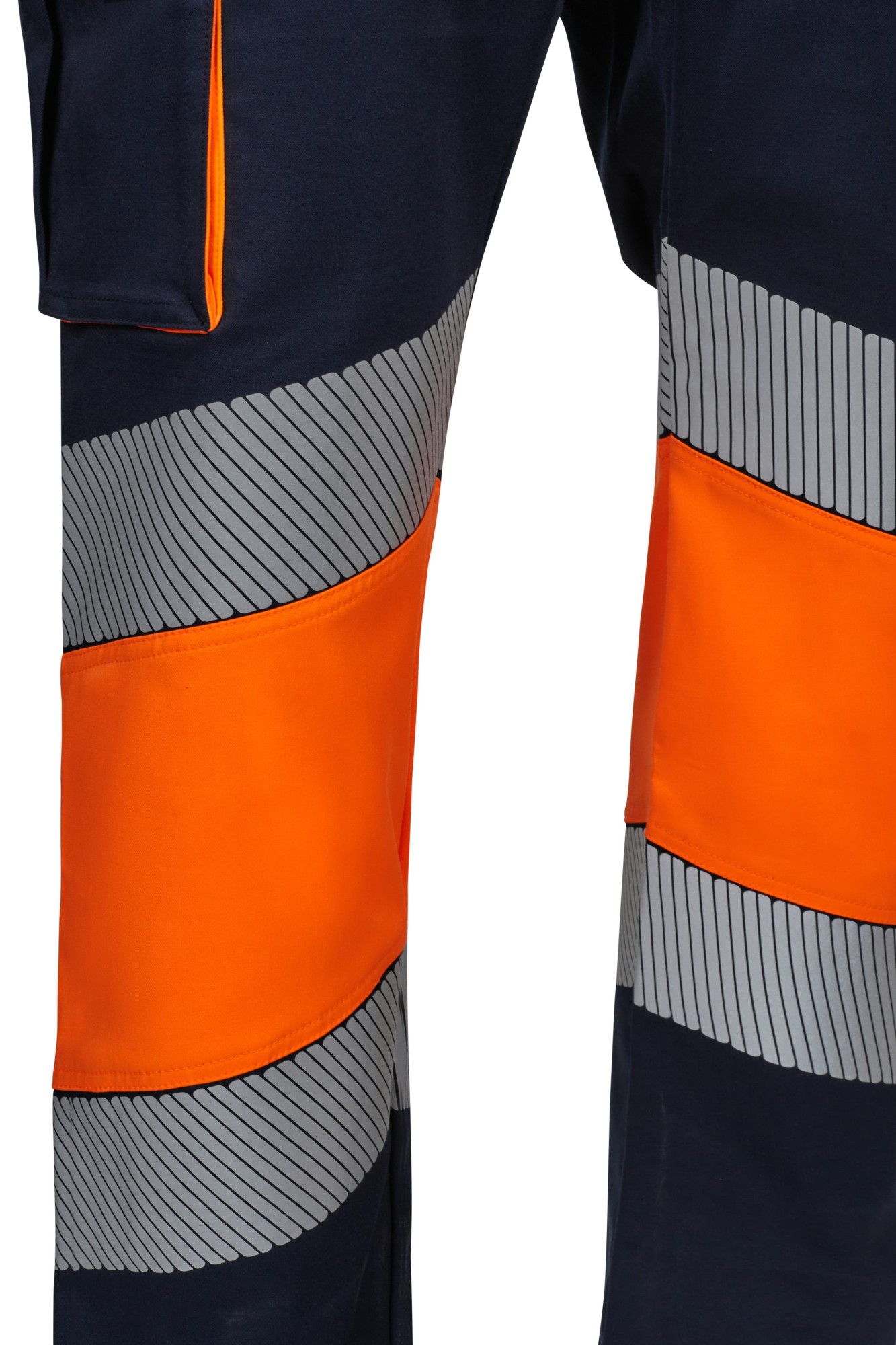 303008S.PANTALÓN STRETCH BICOLOR AV RS AZUL NAVY/NARANJA FLÚOR S