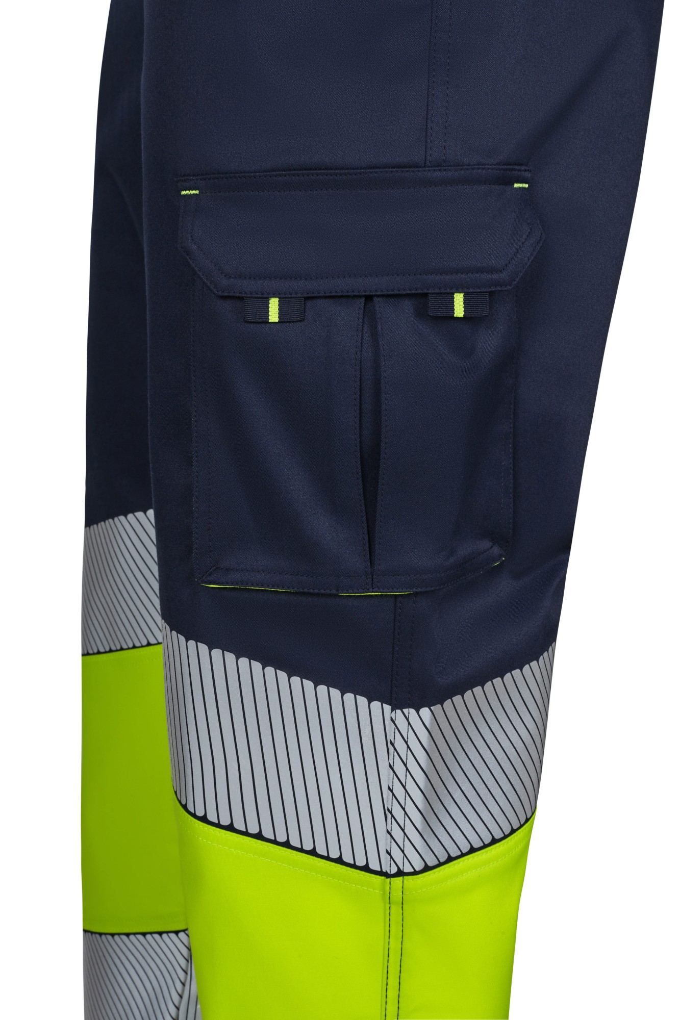 303008S.PANTALÓN STRETCH BICOLOR AV RS AZUL NAVY/AMARILLO FLÚOR S