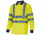 305503.POLO BICOLOR ML AV AZUL MARINO/AMARILLO FLÚOR 2XL