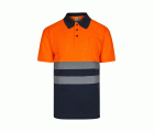 305504.POLO BICOLOR MC AV AZUL MARINO/NARANJA FLÚOR S