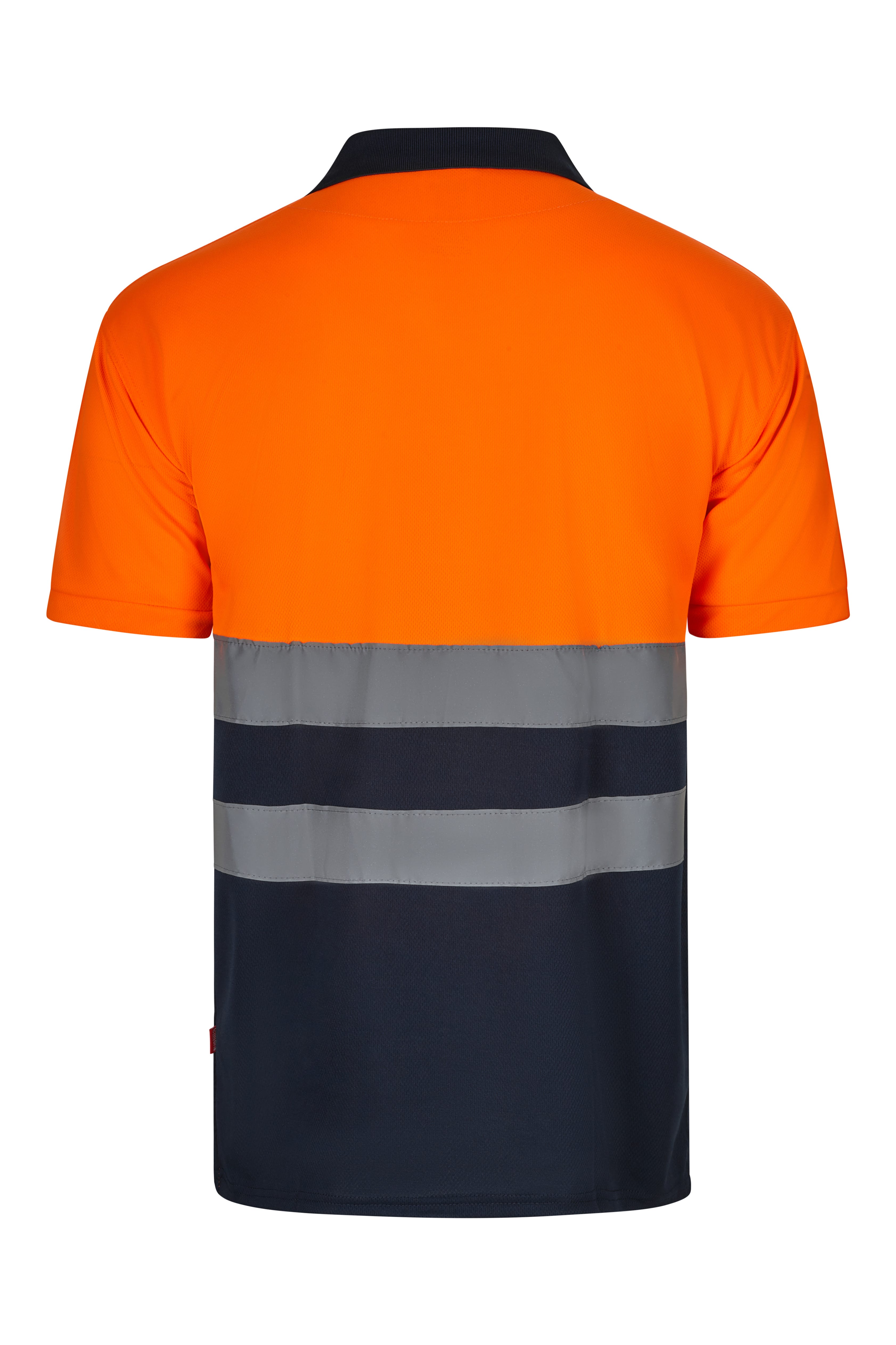 305504.POLO BICOLOR MC AV AZUL MARINO/NARANJA FLÚOR S