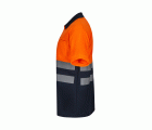 305504.POLO BICOLOR MC AV AZUL MARINO/NARANJA FLÚOR S