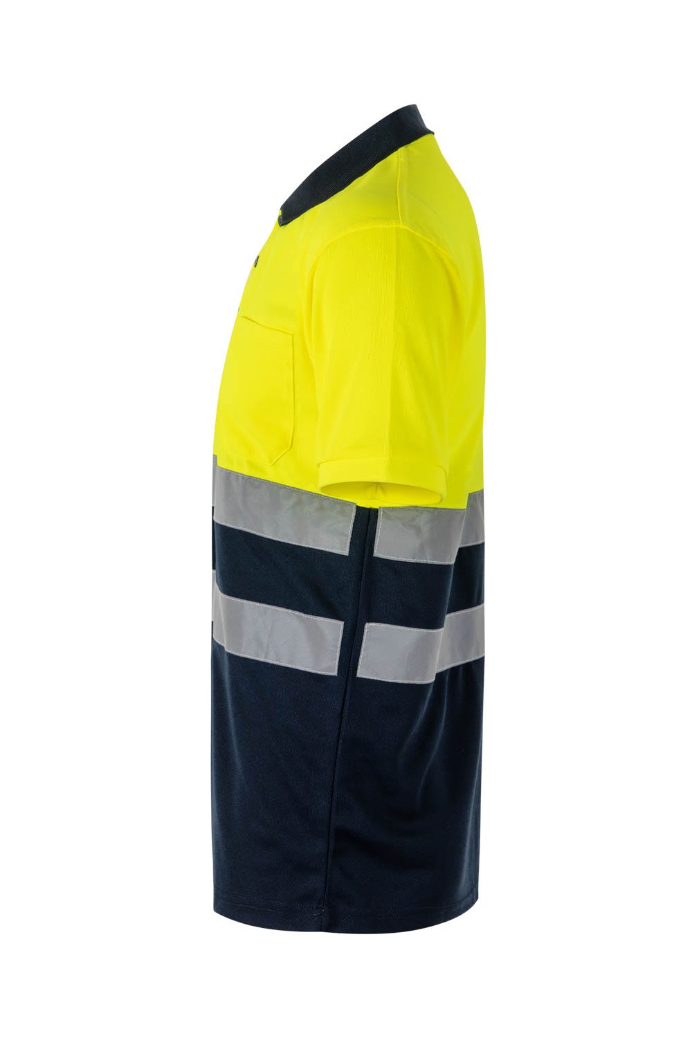 305504.POLO BICOLOR MC AV AZUL MARINO/AMARILLO FLÚOR 2XL