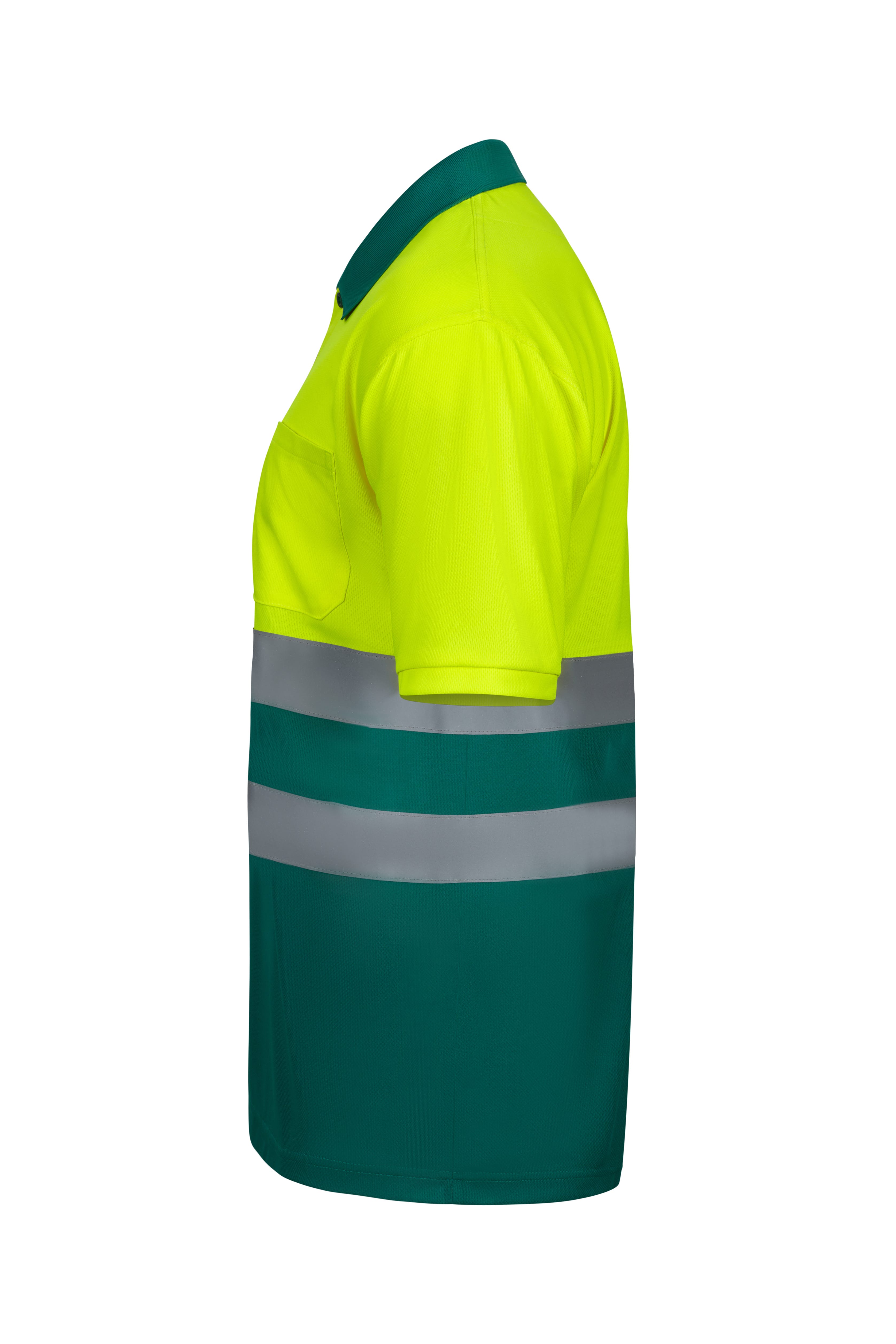 305504.POLO BICOLOR MC AV VERDE/AMARILLO FLÚOR S
