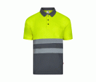 305504.POLO BICOLOR MC AV GRIS/AMARILLO FLÚOR S