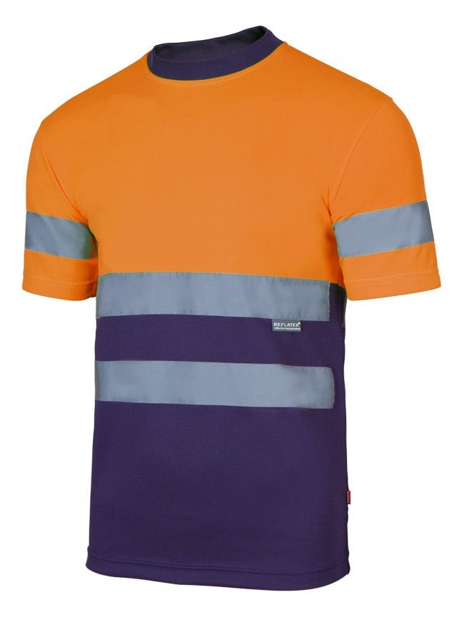 305506.CAMISETA TÉCNICA BICOLOR AV AZUL MARINO/NARANJA FLÚOR 2XL