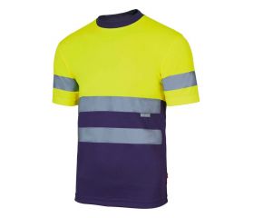 305506.CAMISETA TÉCNICA BICOLOR AV AZUL MARINO/AMARILLO FLÚOR 2XL