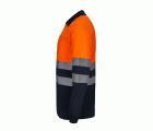 305507.POLO BICOLOR ML AV AZUL MARINO/NARANJA FLÚOR S