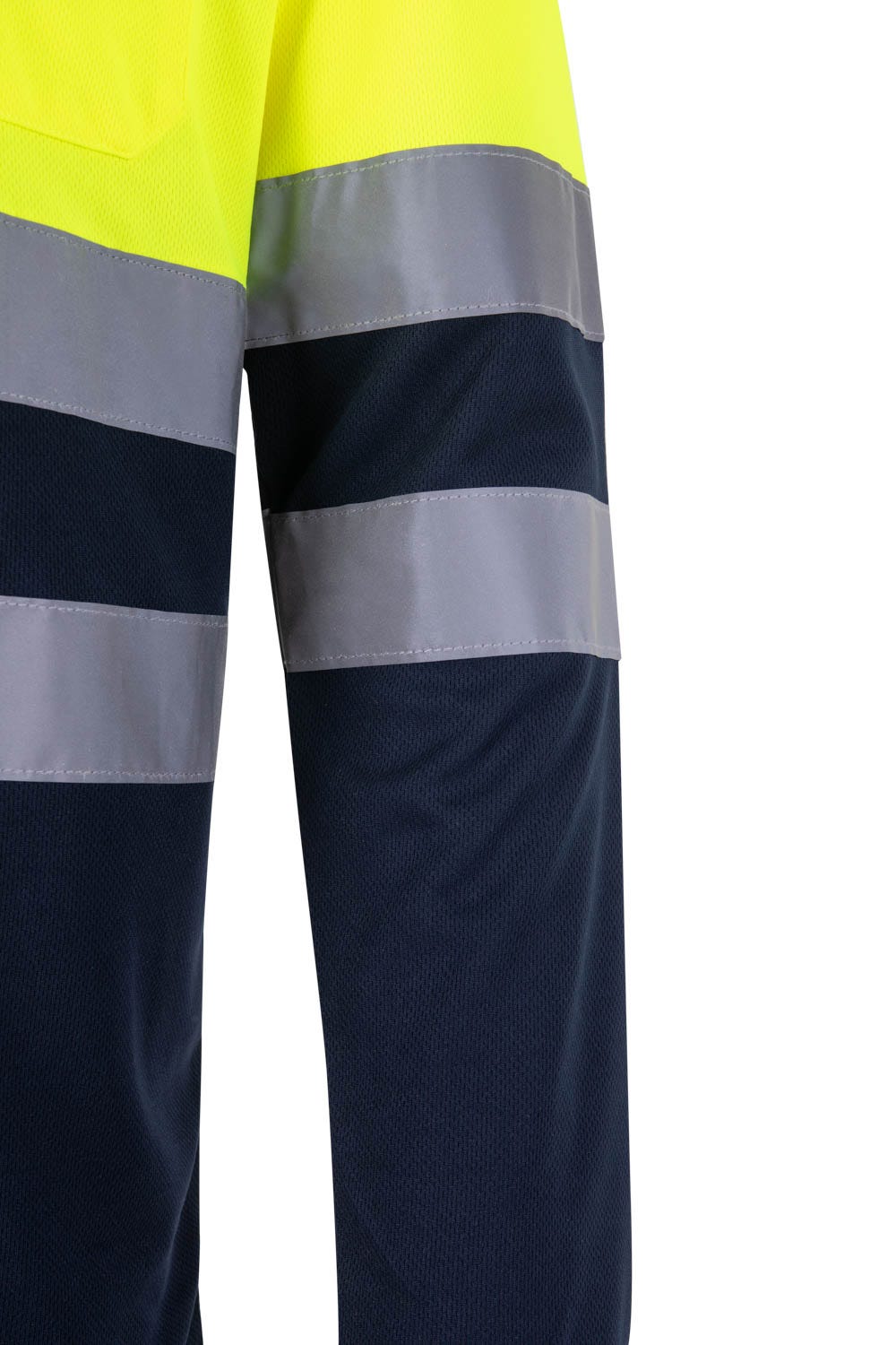 305507.POLO BICOLOR ML AV AZUL MARINO/AMARILLO FLÚOR 2XL