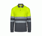 305507.POLO BICOLOR ML AV GRIS/AMARILLO FLÚOR S