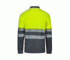 305507.POLO BICOLOR ML AV GRIS/AMARILLO FLÚOR S