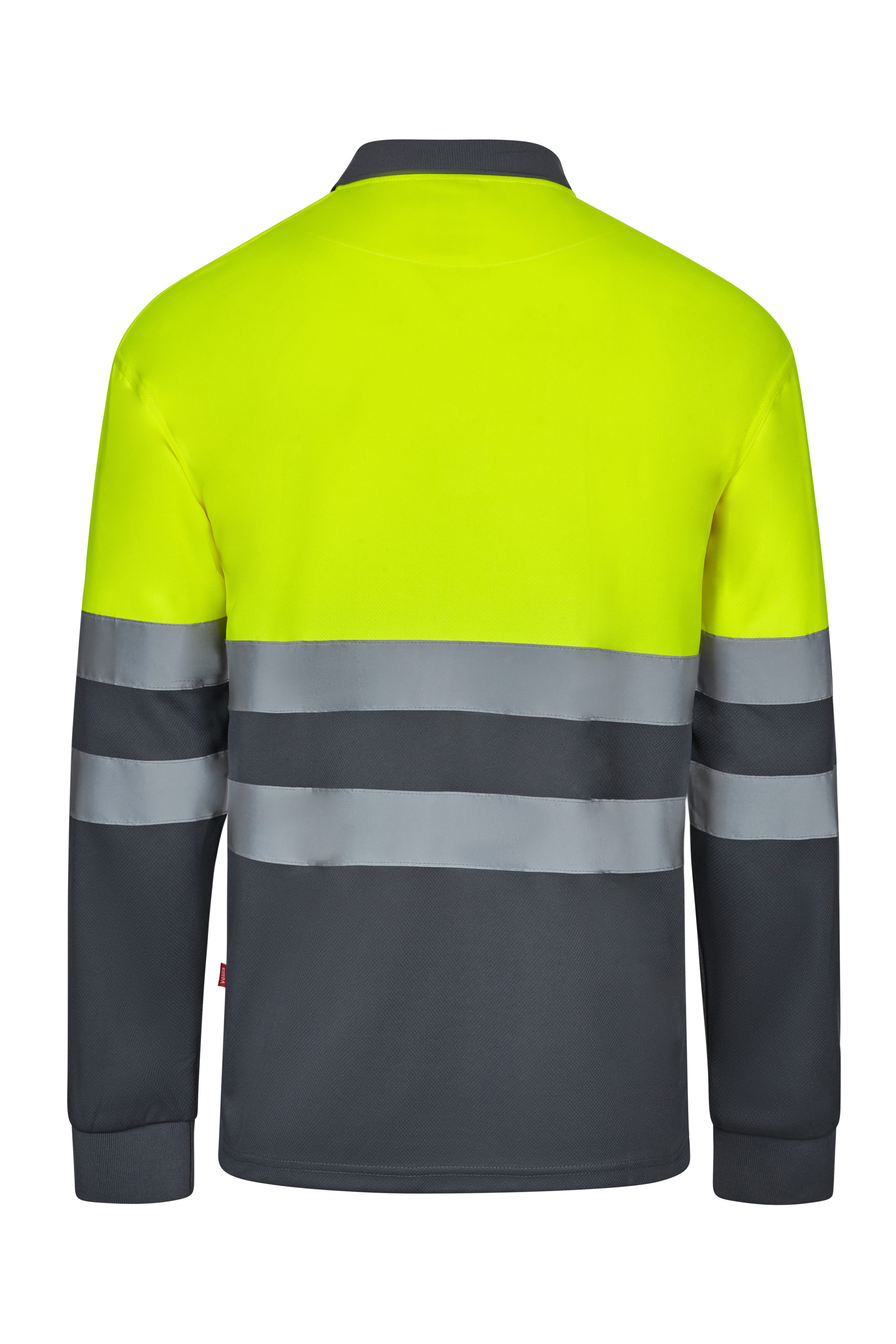 305507.POLO BICOLOR ML AV GRIS/AMARILLO FLÚOR S