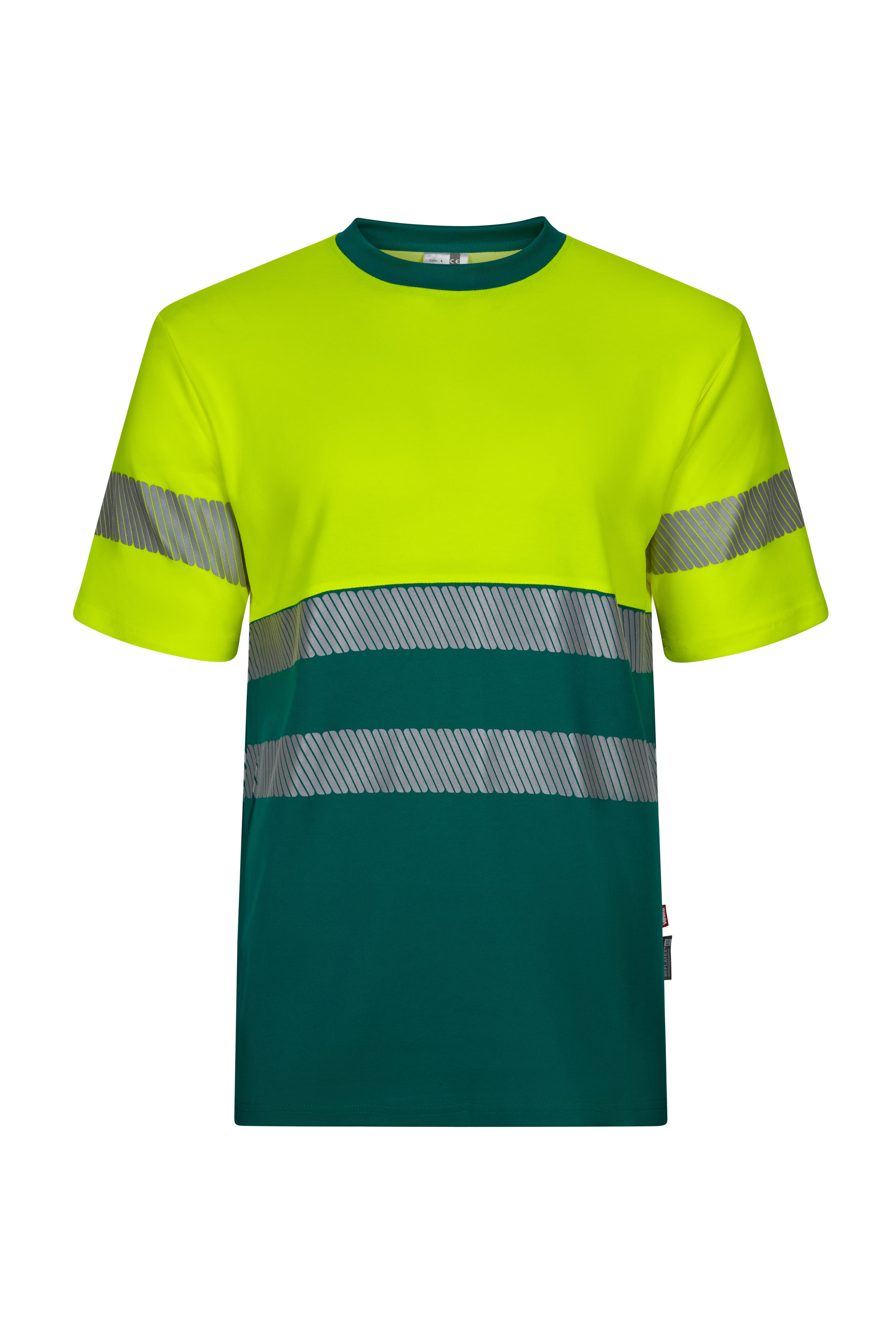 305509.CAMISETA ALGODÓN BICOLOR MC RS VERDE/AMARILLO FLÚOR S