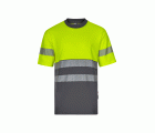 305509.CAMISETA ALGODÓN BICOLOR MC RS GRIS/AMARILLO FLÚOR S