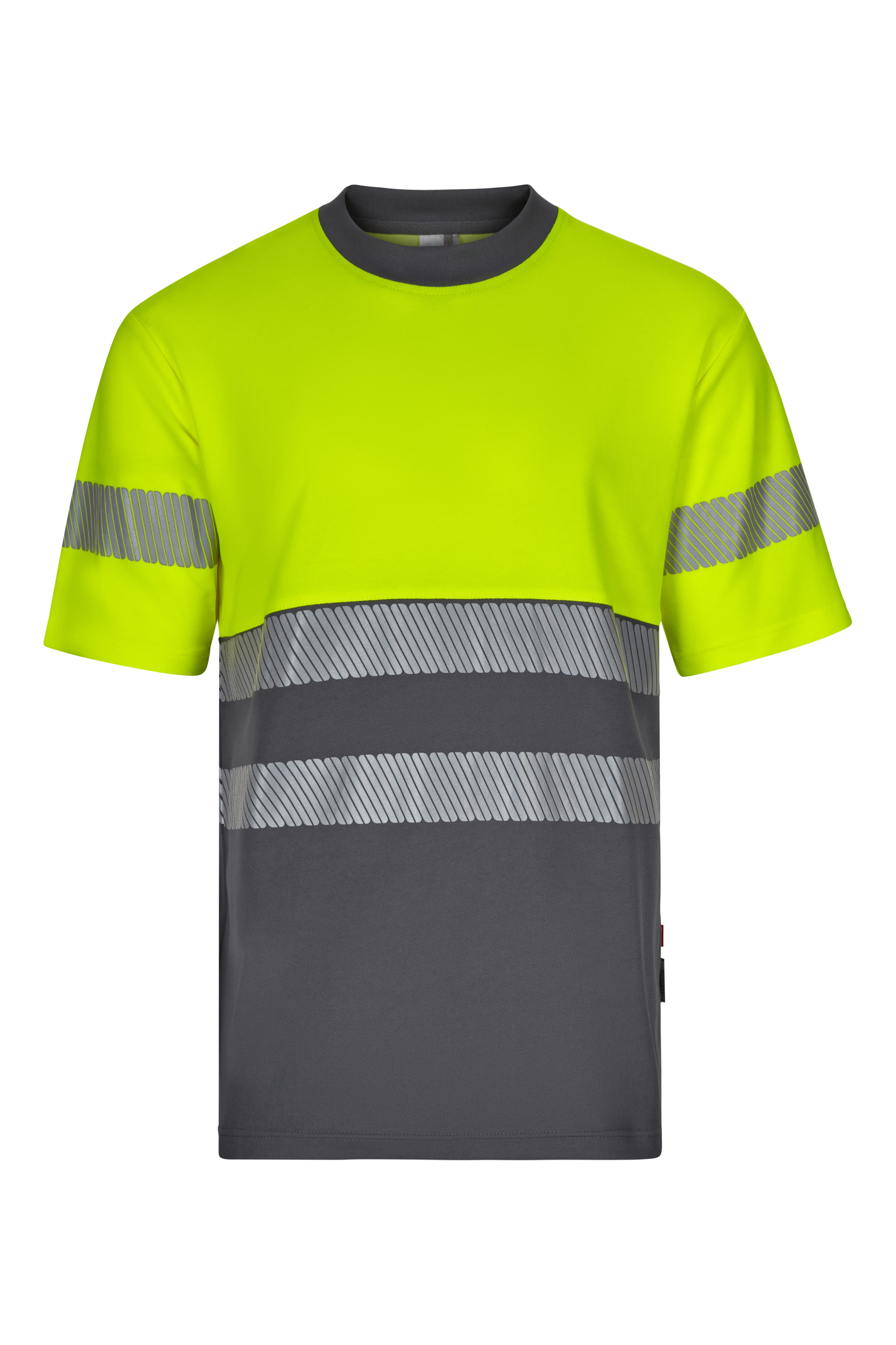 305509.CAMISETA ALGODÓN BICOLOR MC RS GRIS/AMARILLO FLÚOR S