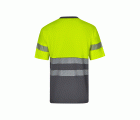 305509.CAMISETA ALGODÓN BICOLOR MC RS GRIS/AMARILLO FLÚOR S