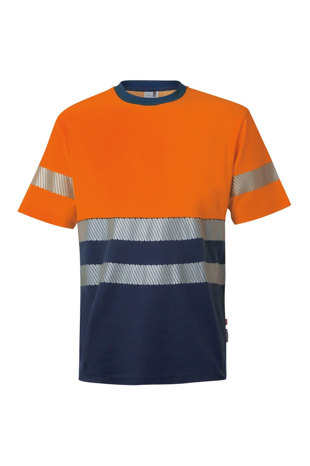 305509.CAMISETA ALGODÓN BICOLOR MC RS AZUL NAVY/NARANJA FLÚOR 2XL