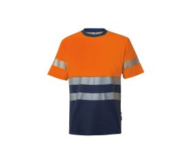 305509.CAMISETA ALGODÓN BICOLOR MC RS AZUL NAVY/NARANJA FLÚOR 2XL