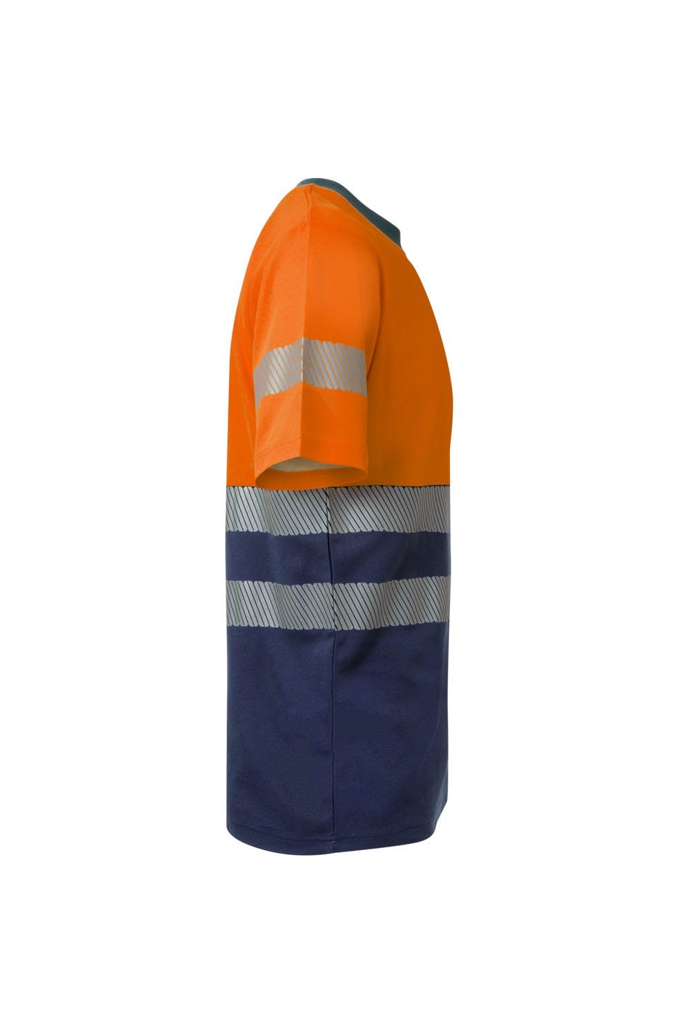 305509.CAMISETA ALGODÓN BICOLOR MC RS AZUL NAVY/NARANJA FLÚOR 2XL