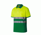305513.POLO ALGODÓN BICOLOR MC AV VERDE/AMARILLO FLÚOR 2XL