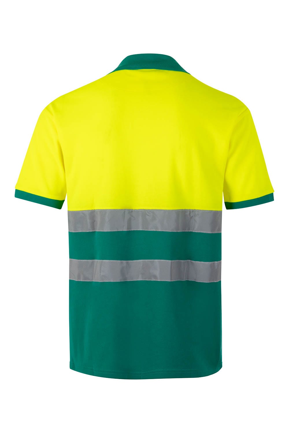 305513.POLO ALGODÓN BICOLOR MC AV VERDE/AMARILLO FLÚOR 2XL