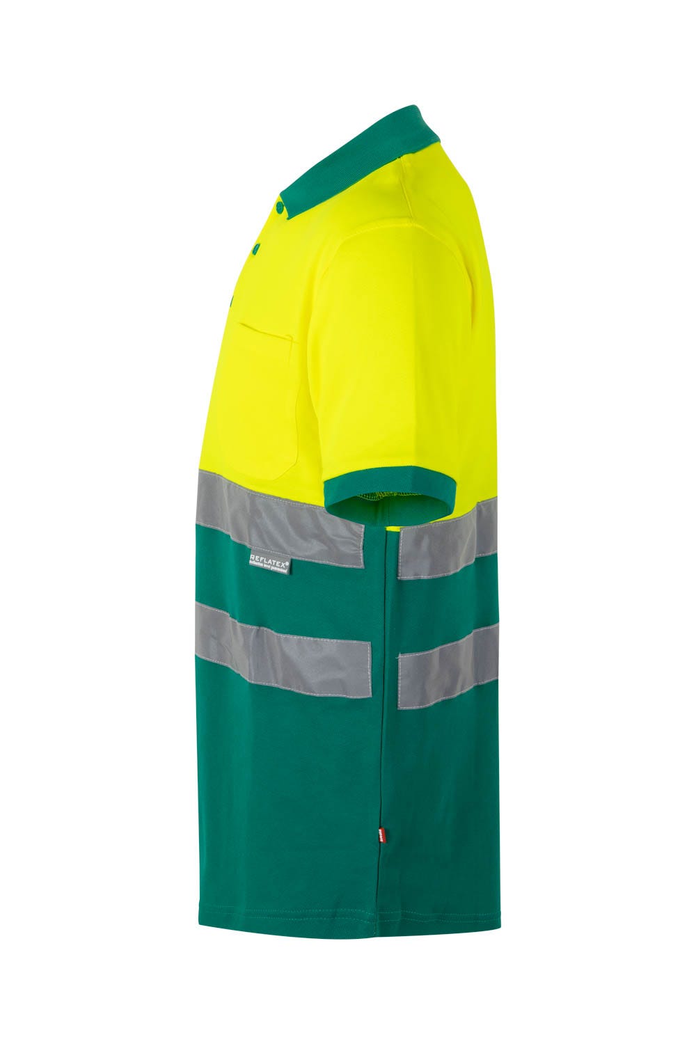 305513.POLO ALGODÓN BICOLOR MC AV VERDE/AMARILLO FLÚOR 2XL