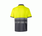 305513.POLO ALGODÓN BICOLOR MC AV GRIS/AMARILLO FLÚOR 2XL