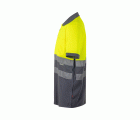 305513.POLO ALGODÓN BICOLOR MC AV GRIS/AMARILLO FLÚOR 2XL
