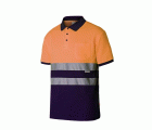 305513.POLO ALGODÓN BICOLOR MC AV AZUL NAVY/NARANJA FLÚOR 2XL