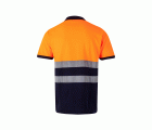 305513.POLO ALGODÓN BICOLOR MC AV AZUL NAVY/NARANJA FLÚOR 2XL
