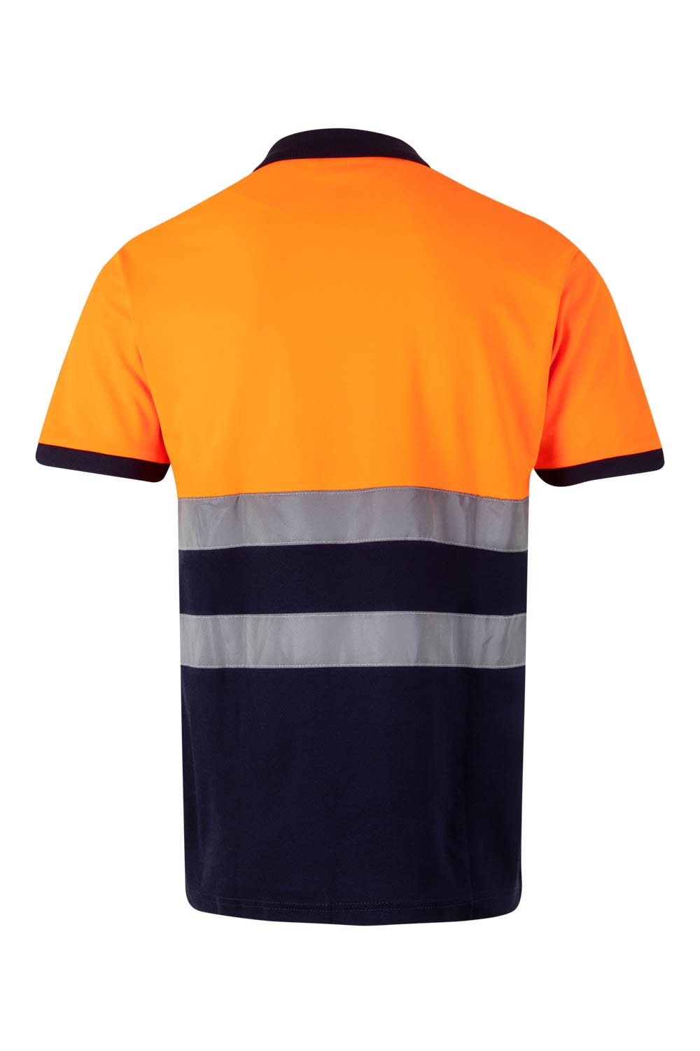 305513.POLO ALGODÓN BICOLOR MC AV AZUL NAVY/NARANJA FLÚOR 2XL