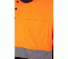 305513.POLO ALGODÓN BICOLOR MC AV AZUL NAVY/NARANJA FLÚOR 2XL