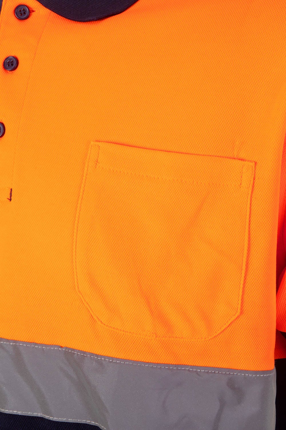 305513.POLO ALGODÓN BICOLOR MC AV AZUL NAVY/NARANJA FLÚOR 2XL