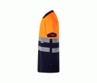 305513.POLO ALGODÓN BICOLOR MC AV AZUL NAVY/NARANJA FLÚOR 2XL