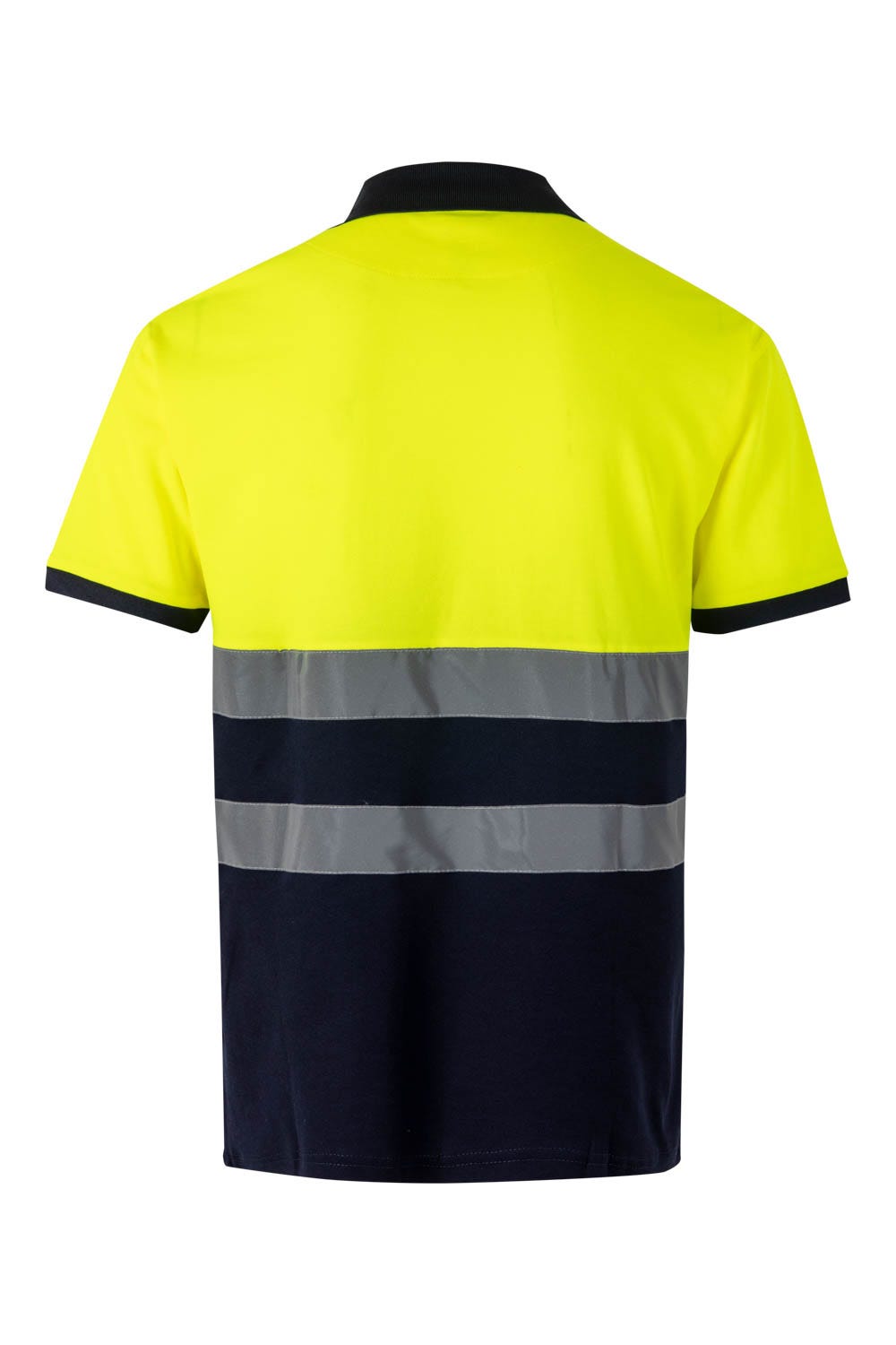 305513.POLO ALGODÓN BICOLOR MC AV AZUL NAVY/AMARILLO FLÚOR 2XL