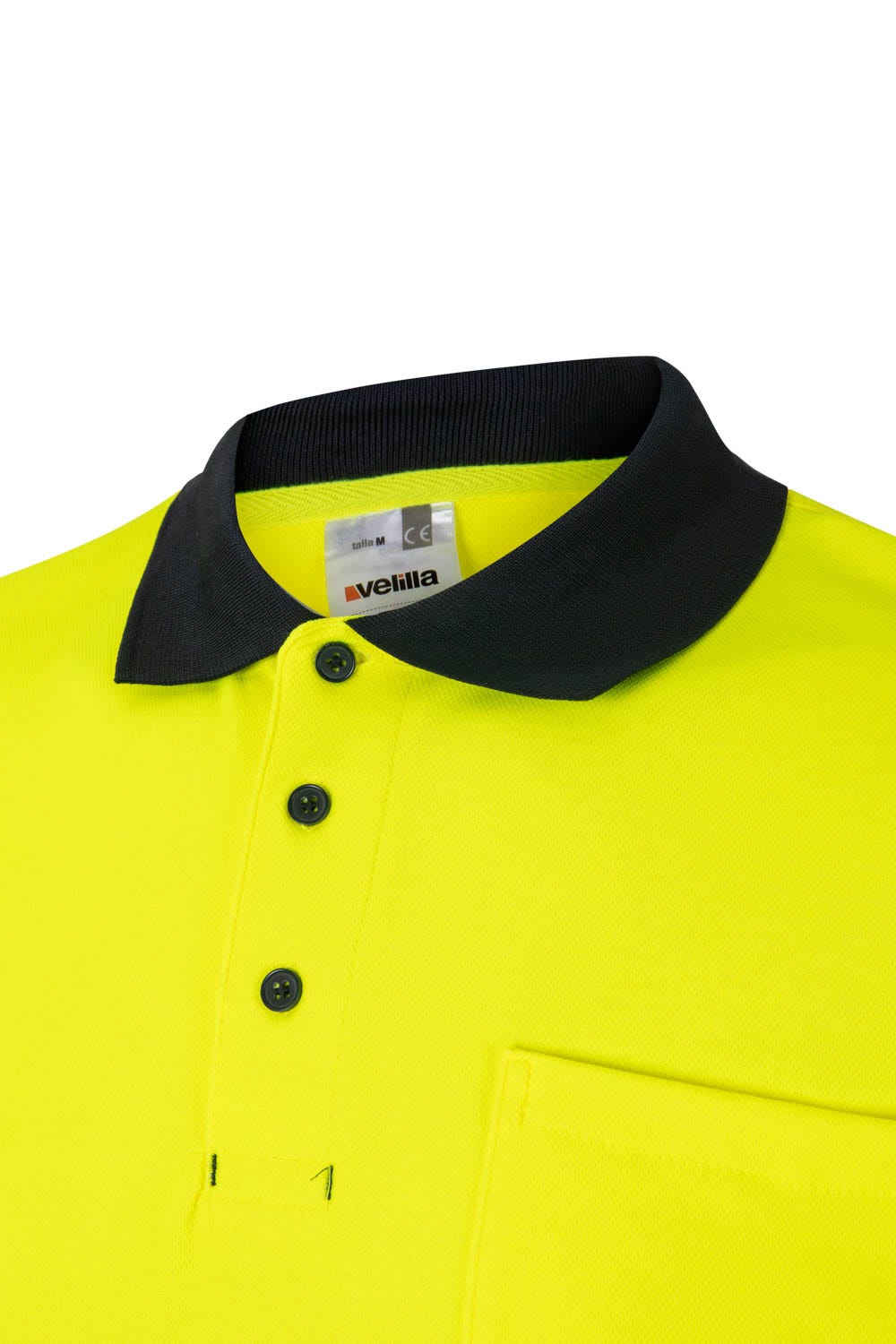 305513.POLO ALGODÓN BICOLOR MC AV AZUL NAVY/AMARILLO FLÚOR 2XL