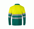 305515.POLO ALGODÓN BICOLOR ML AV VERDE/AMARILLO FLÚOR 2XL