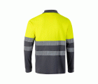 305515.POLO ALGODÓN BICOLOR ML AV GRIS/AMARILLO FLÚOR 2XL