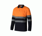305515.POLO ALGODÓN BICOLOR ML AV AZUL NAVY/NARANJA FLÚOR 2XL