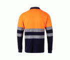 305515.POLO ALGODÓN BICOLOR ML AV AZUL NAVY/NARANJA FLÚOR 2XL