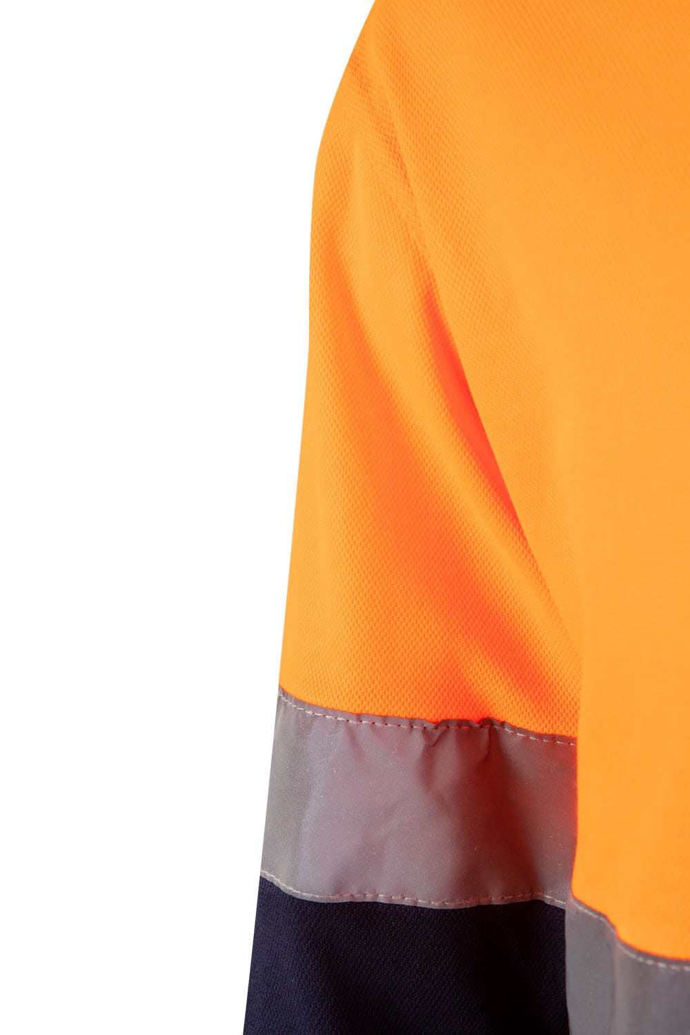 305515.POLO ALGODÓN BICOLOR ML AV AZUL NAVY/NARANJA FLÚOR 2XL